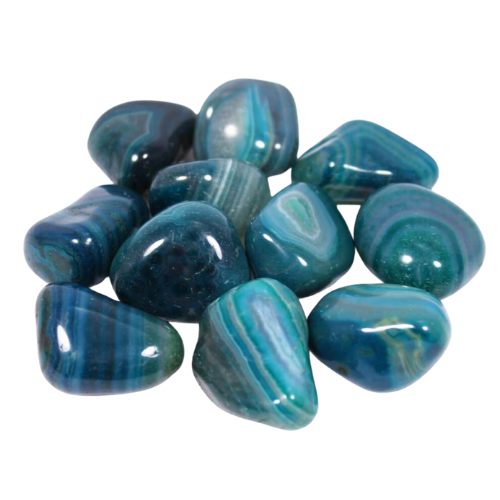 Teal Banded Agate Tumblestone – Mandara Crystals