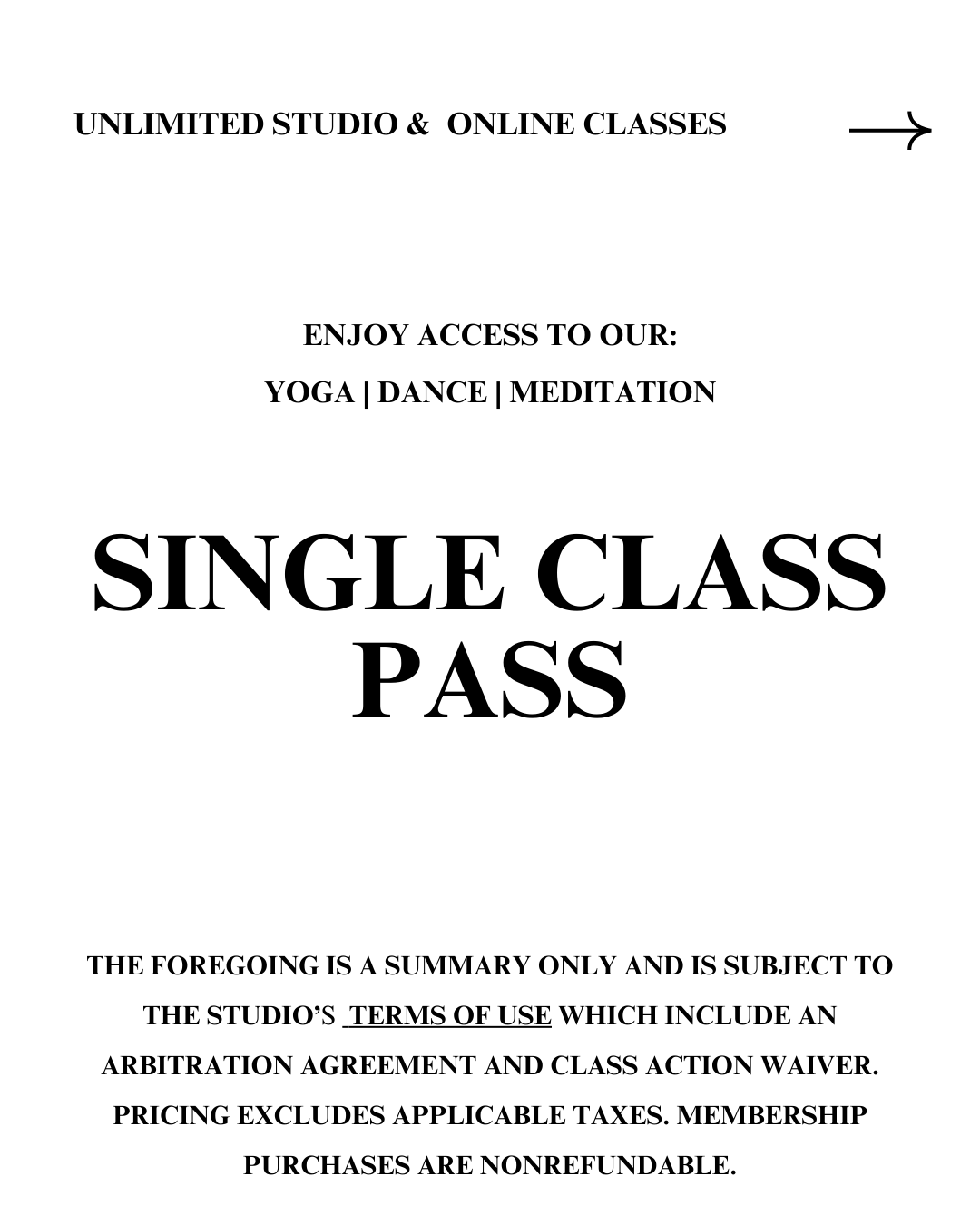 Single Class Pass