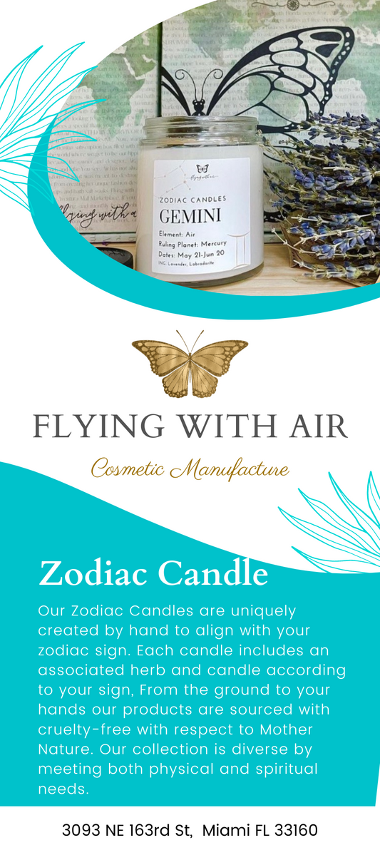 Flying with Air Rack Card Set of 10 - Zodiac Candles