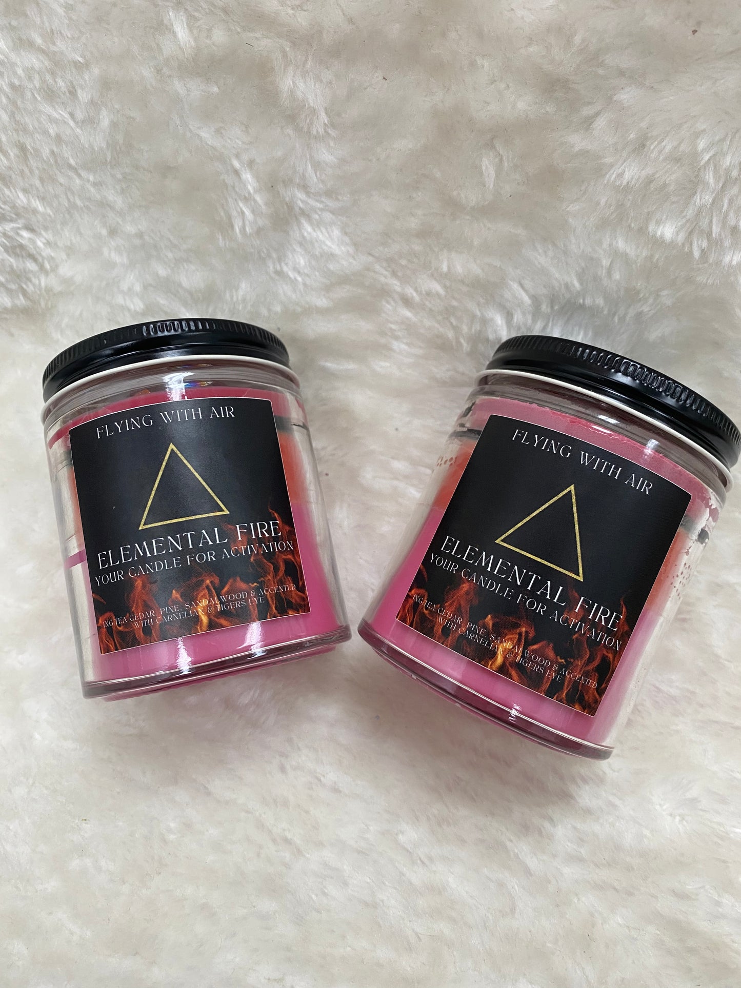 Fire Element Crystal Candle