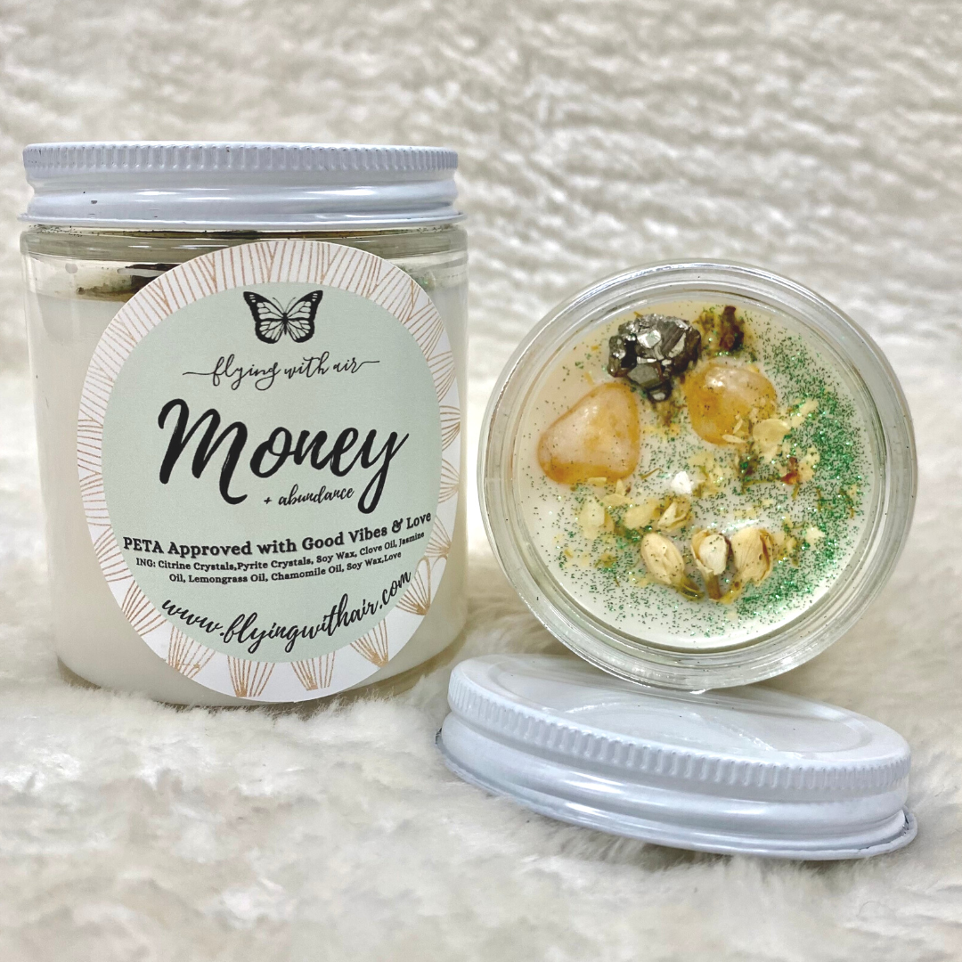 money and abundance spell candle
