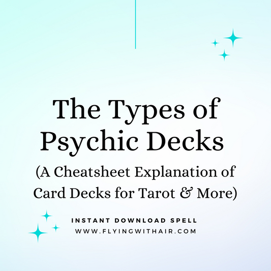 Psychic Card Types Cheat Sheet Instant Download