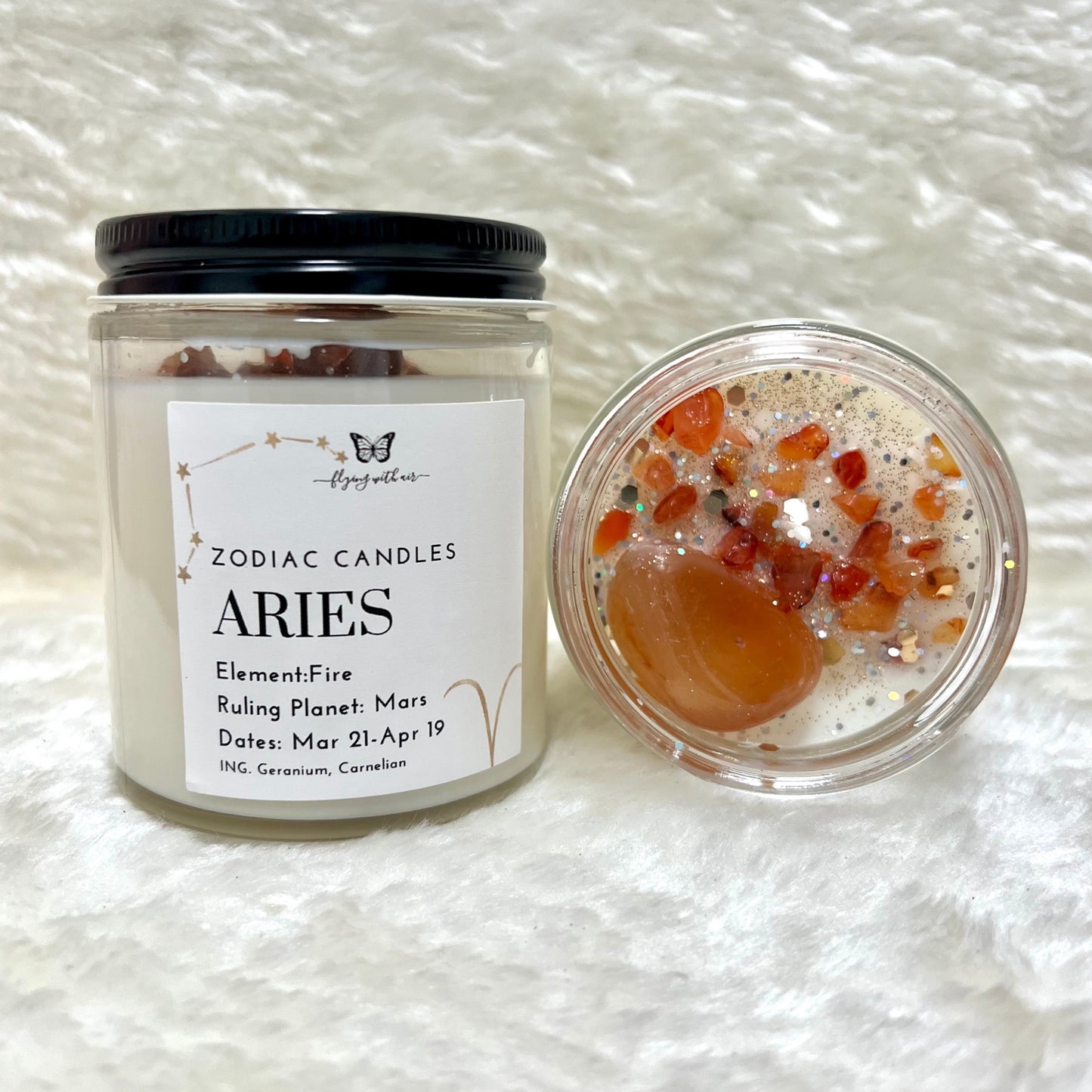 aries crystal candle