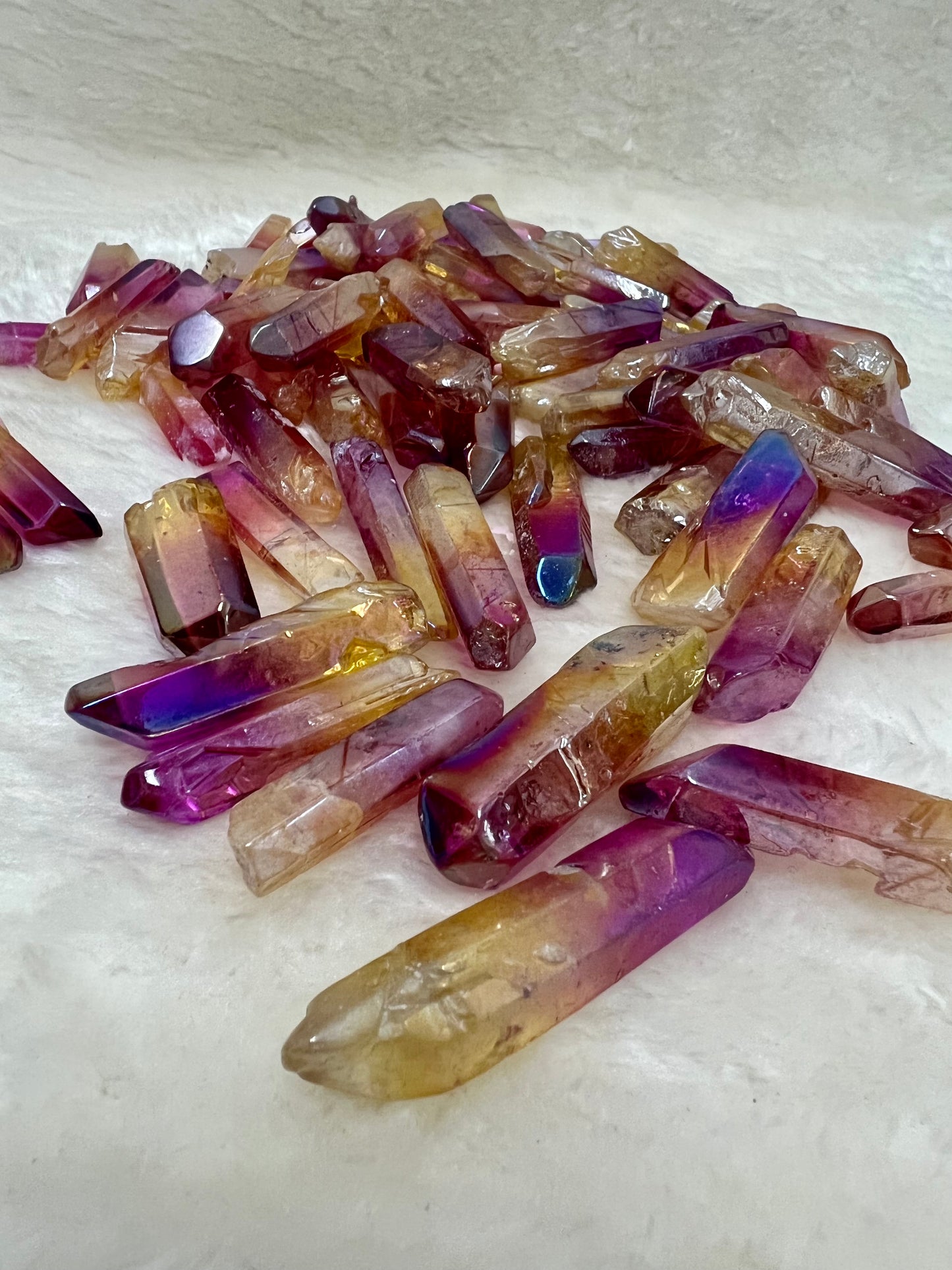 Angel Aura Pink and Yellow Polished Crystal