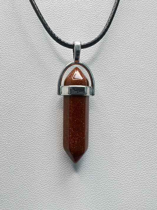 Red Goldstone Pendant Necklace